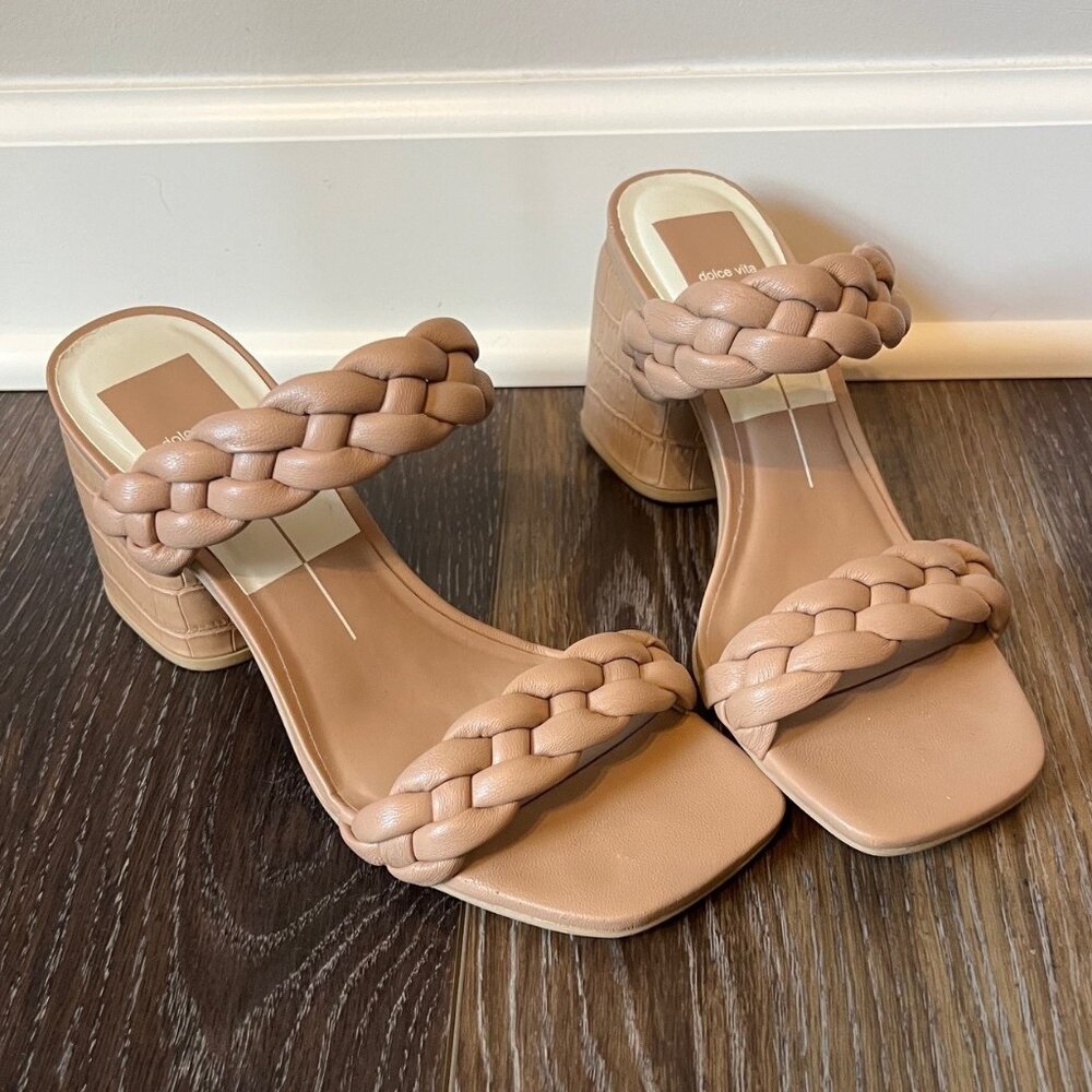 Dolce Vita -  Nancie Braided Strap Block Heel Sandal - Nude color